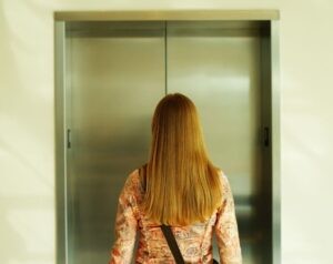 waiting by the elevator